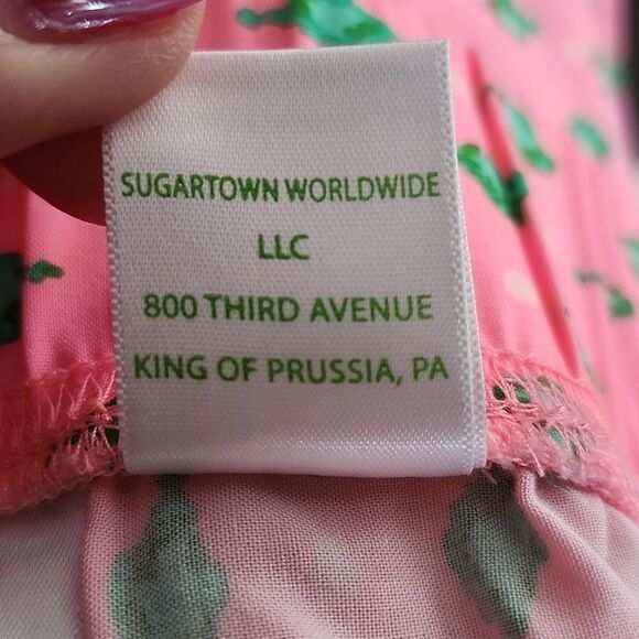 Lilly Pulitzer Elastic Waistband Wide Leg Palazzo Pants Pink & Green, XS - Picture 13 of 15